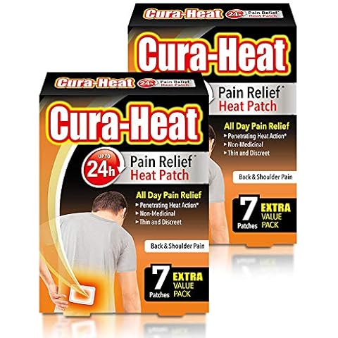 Cura-Heat Back and Shoulder Pain 7 patches, Pack of 2 (14 patches) Cover