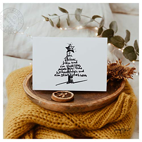 Weihnachtsstempel 'Geschenke Unterm Tannenbaum' - Handgefertigter Holzstempel Für Karten & Deko