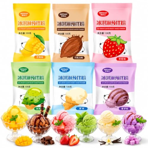 Mélange de crème glacée en poudre pour des desserts d'été en famille sans machine