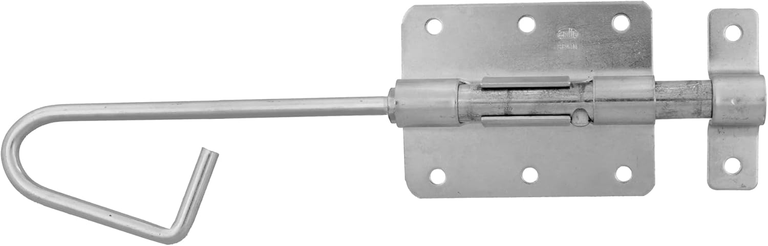 Amig - Door Overlay Pin - Security latch for your home - Heavy duty gate latch - Zinc plated steel - Colour: Silver - 400 x Ø12 mm