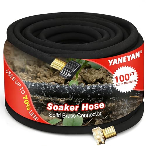 YANEYAN 1/2 Inch 100 FT Soaker Hose for Lawn Yard Garden Landscaping