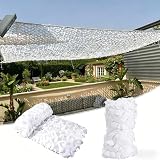Ufgwhirl Rete Mimetic Rinforzata Bianca 3x5m,210D Rete Mimetica Militare per Esterni,Protezione Solare,Camouflage Net Caccia Decorazione Forestale e Campeggio,Leggera-3x5m(9.8x16.4ft)