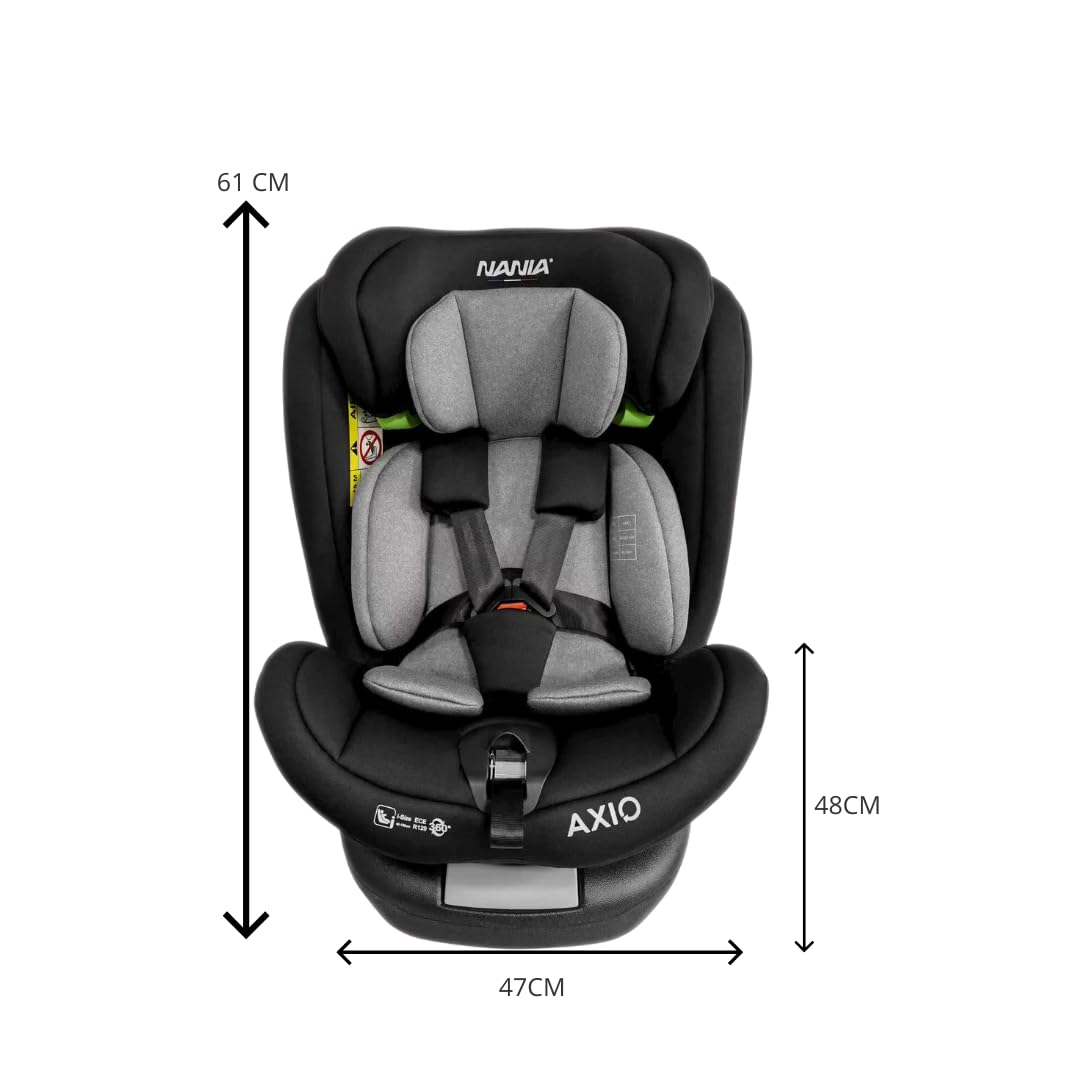 Safety Baby Xenon Isofix - Asiento giratorio de 360° para coche, tamaño I, 40-150 cm, adecuado desde el nacimiento hasta aproximadamente 12 años, grupo 0-1-2-3 Isofix fijaciones y protectores