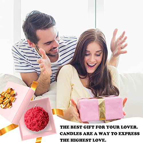 Large Rose Ball Candle Molds 3D Rose Flowers Silicone Mould Valentine's Day Resin Casting Mold For Diy Candle Making Homemade Soap Polymer Clay Craft Plaster #TOP6