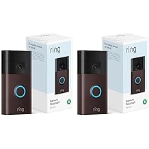 Ring Battery Doorbell (newest model), Home or business security with Head-to-Toe video, Live View with Two-Way Talk, and Motion Detection & Alerts, 2-pack, Venetian Bronze
