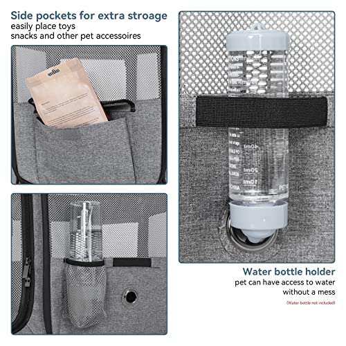 Petsfit Portable Dog Playpen For Medium Dogs Puppy Cats/Rabbit/Chicks/Duckling, Removable Zipper Sealed Bottom Dog Exercise Pen, With Pocket, Water Bottle Holder And Carrying Case, 33" Dia X 21" H #TOP5