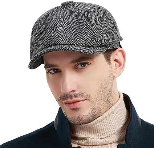 Classic Newsboy Hat for Men Wool Blend 