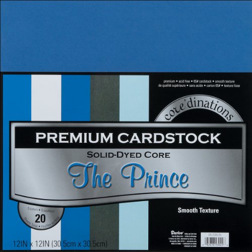 Darice GX-2200-20 Core Dinations Value Pack Smooth Cardstock - The Prince Assortment, 12 x 12