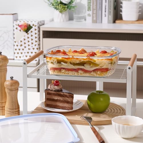 NUTRIUPS Glass Baking Dish with BPA Free Lids, Square Baking Pan, Glass Casserole Dish for Oven Dishwasher Safe, Baking Pan for Lasagna, Risotto (Blue, 2.6L) by NUTRIUPS - Used condition - Image 5