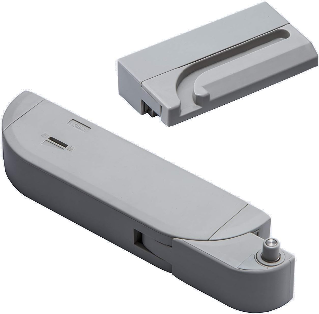 KURIKI Interior Door Soft Closer – Gray, Left-Hand (LH) – Quiet Anti-Slam Mechanism for Hinged Doors, Smooth Closing for Doors up to 99 lb (Gray LH)