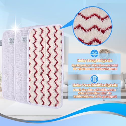 3 Stück für Vileda Dampfreiniger XXL Ersatzbezug, Mikrofaser Ersatzpads für Vileda Steam Plus XXL Dampfreiniger, Waschbar Ersatzbezüge für alle Böden