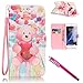 Galaxy S7 edge Case, Firefish [Kickstand] Design [Card/Cash Slots] Premium PU Leather Wallet Flip Cover with Wrist Strap for Samsung Galaxy S7 edge-Bear