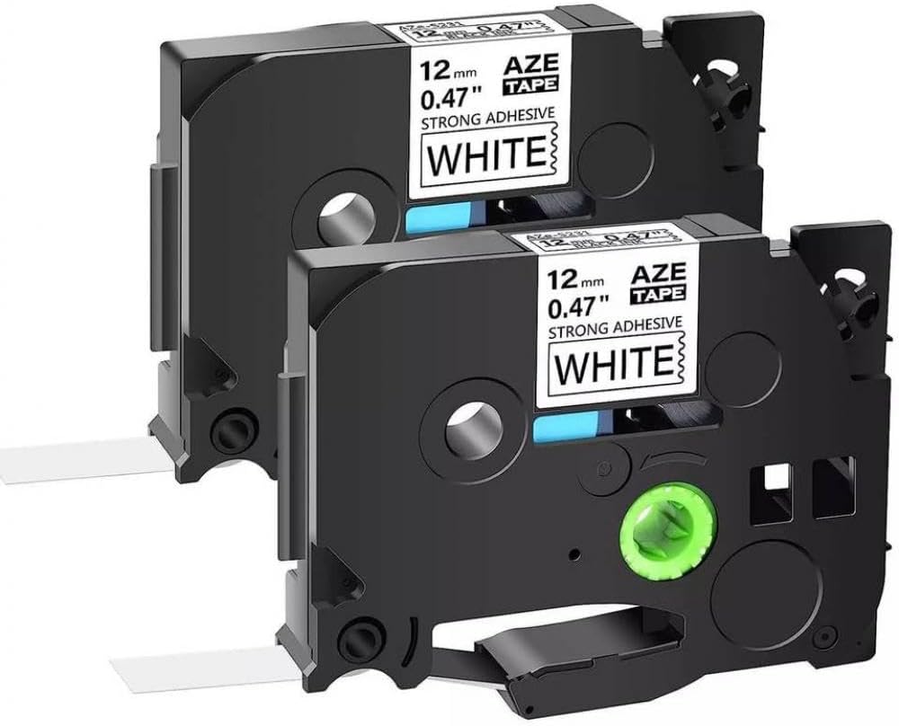 2PK 5PK 超強力ラベルテープ 12mm 白地に黒 プリンタモデルと互換性あり ラベルプリンタモデル TZ TZe-S231 S