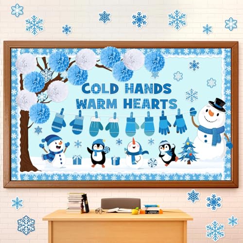 Gilprop 127 Pcs Winter Bulletin Board Set Tree Snowman Penguin Snowflake