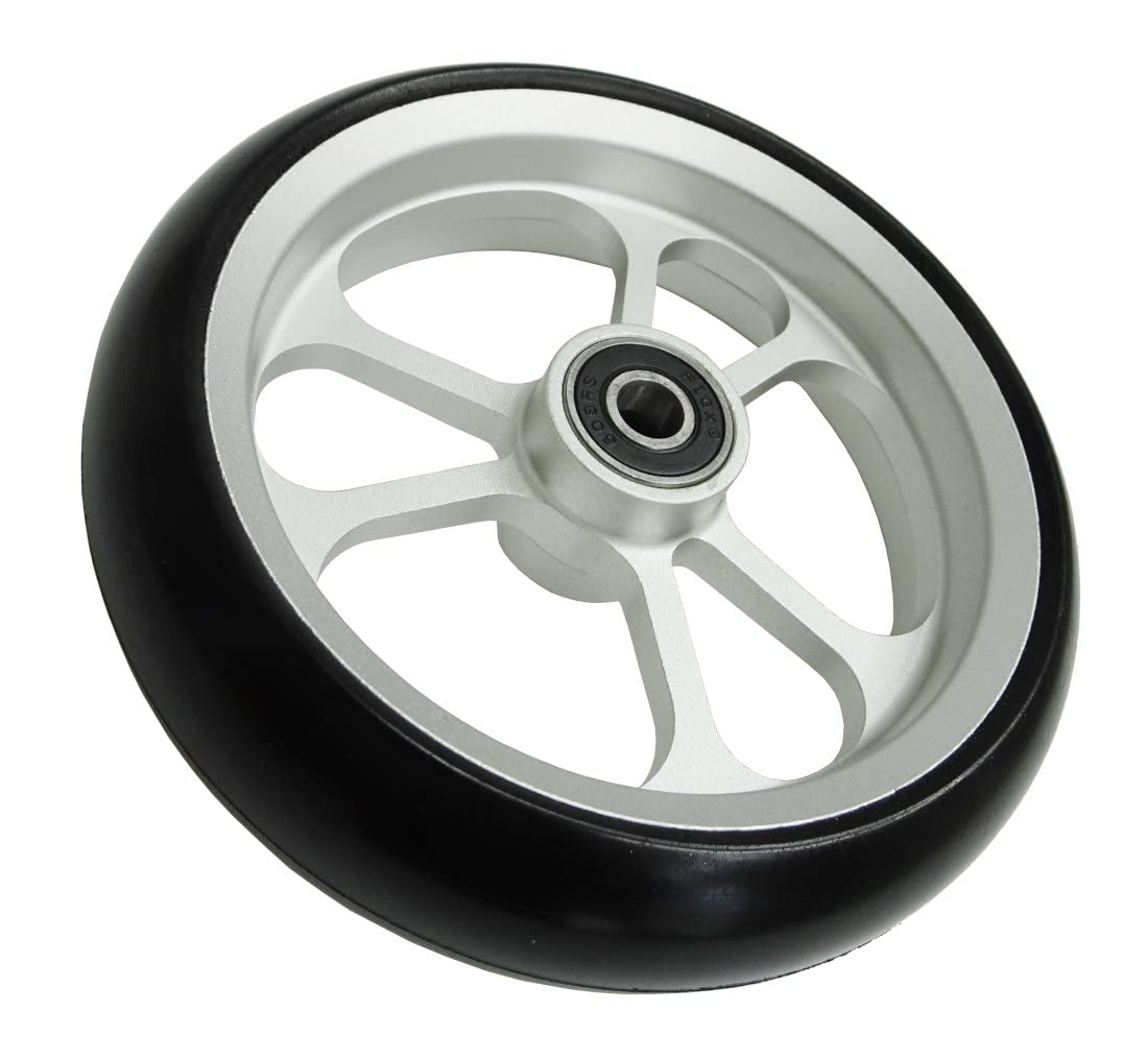 FabaCare Lenkrolle für Rollstühle, Rollstuhlrad, Ersatzrad, Rad, Aluminiumfelge, Spezialversiegelung, Silber, 5 Zoll