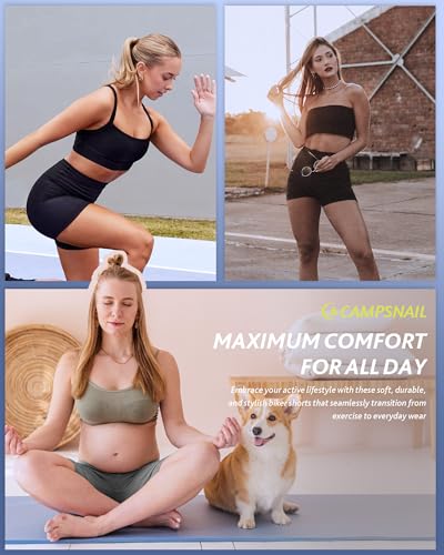 Image of CAMPSNAIL 4 Pack Biker Shorts for Women High Waist - 5 inch /8 inch Tummy Control Soft Athletic Yoga Workout Running Gym Shorts