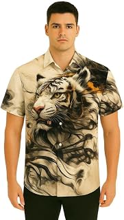 Zeeyneex Apparel Men's Cotton Blend Regular Fit Half Sleeve Animal Print Shirt with Elegant Design | Super Soft Stylish & ... Price In India