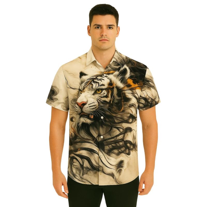 Zeeyneex Apparel Men's Cotton Blend Regular Fit Half Sleeve Animal Print Shirt with Elegant Design | Super Soft Stylish & ... - Review, Price and Buying Guide