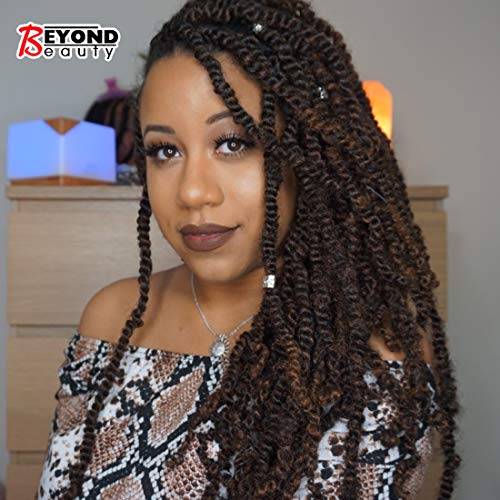 1 Piece Ombre Crochet Braids Hair Extensions Colors Spring Twist Synthetic Braiding Low Temperature Fiber 8inch 110g (T1B 30)