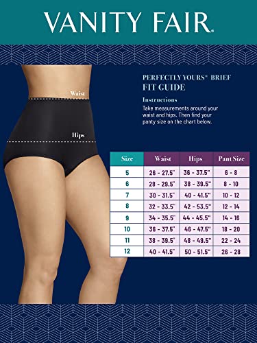 Vanity Fair Women's Perfectly Yours Ravissant Tailored Nylon Brief #15712, Midnight Black, 7 #TOP3