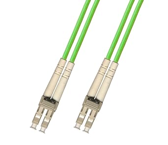 300M 984ft OM5 100Gb LC to LC Fiber Optic Cable Duplex Multimode 50/125 Jumper 300 Meter Patch Cord Lime Green