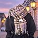 Womens Winter and Autumn Blanket Scarf Cashmere Feel Tassel Fashion Colorful Plaid Long Shawl Wrap Large Chunky Scarves (Purple, One Size)