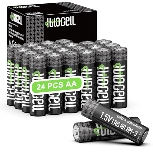 hilocell AA Batteries 24 Pack, Double A Alkaline Batteries Bulk Heavy Duty, 10-Year Shelf Life, Long-Lasting 1.5V for TV Remote Control, Toys, Flashlights, PC Mouse - 24 Count