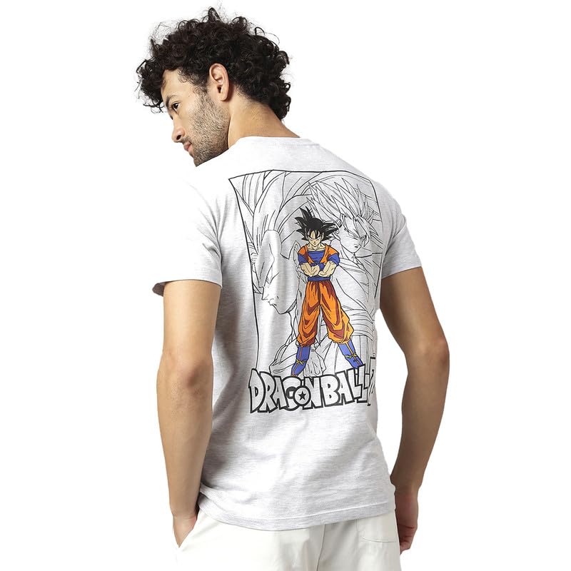Image of Free Authority Official Dragon Ball Z: Son Goku Anime Graphic Print Pure Cotton Regular Fit Tshirt for Men