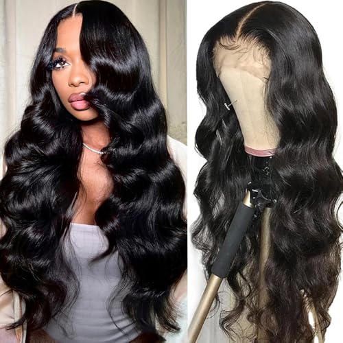 MsBertha 26 Inch Body Wave Human Hair Wig 13x6 Lace Front Wigs Human Hair...