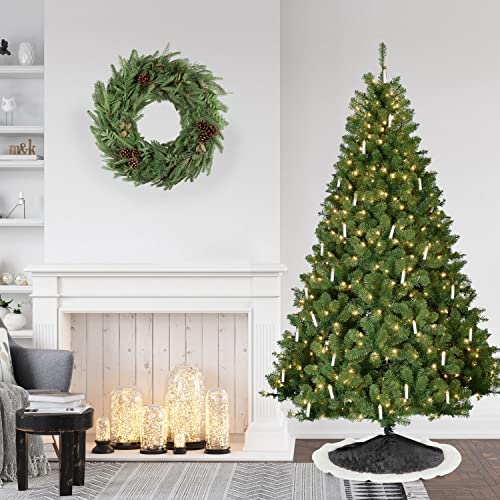 Fraser Hill Farm 7.5-Ft. Vintage Christmas Tree With Classic Candle And Warm White Led Lights | Metal Stand | Festive Holiday Decor | Ffvc075-5Gr, Green #TOP7