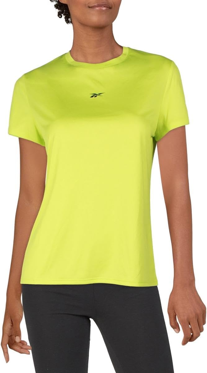 Women's Active Identity Performance Logo Tech T-Shirt (Acid Yellow, Small)