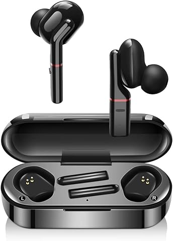 Wireless Headphones, LESHI Bluetooth 5.0 Wireless Earphones True Noise Canceling Sport Wireless Earbuds with Charging Case TWS Deep Bass Stereo IPX7 Waterproof Headset Mic 40 Hours Playtime