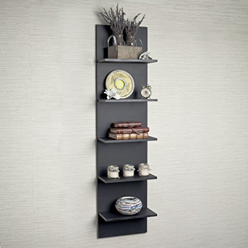 Danya B. Decorative Wall Mount Vertical Shelving Unit – Modern Column Shelves (Black) #TOP2