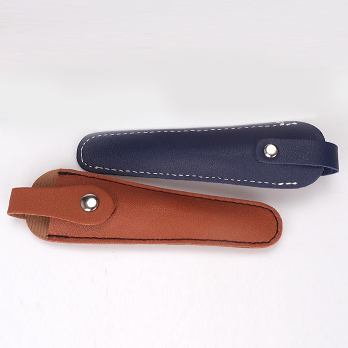 Toyvian 2pcs Pu Leather Scissor Bags for Hairdressing Scissors Shear Holder Lightweight and Practical Salon Tool Case for Cutting Hair Brown