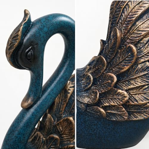 Pareja de estatuas de cisnes para decoración del hogar miniatura 3