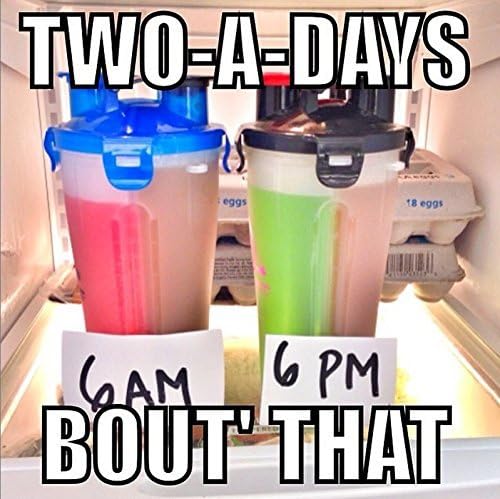 Hydra Cup Dual Threat - Protein & Pre Shaker Bottles, Shaker Cup, 28oz, 2 Pack (Every Damn Day & Stealth Beast)