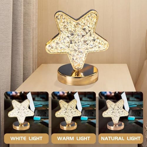 Image of K D 3D Crystal Star Night lamp | USB Powered Star Light Decorative Lamp for Bedroom, Living Room & Gifts with USB Powered (Star Light)