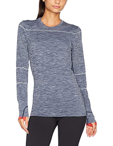 Sundried Women's Long Sleeve Training Top Longline Long Sleeved Training Top Base Layer with Thumb Holes for Running Gym Workout (Blue, S)