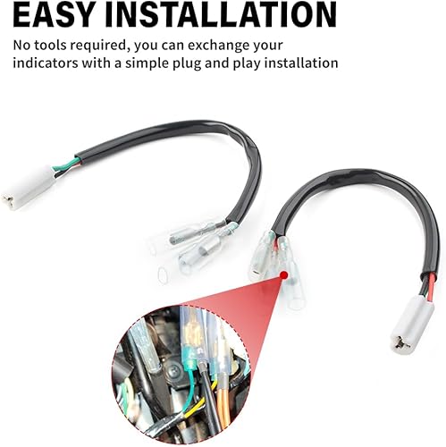 Miniatura 4 de Three T Arnés de cableado de señal de giro 3 cables Plug and Play divisor de señal de giro Adaptador Y para Yamaha R1 R3 R6 FZ1 FZ6 FZ07 FZ09