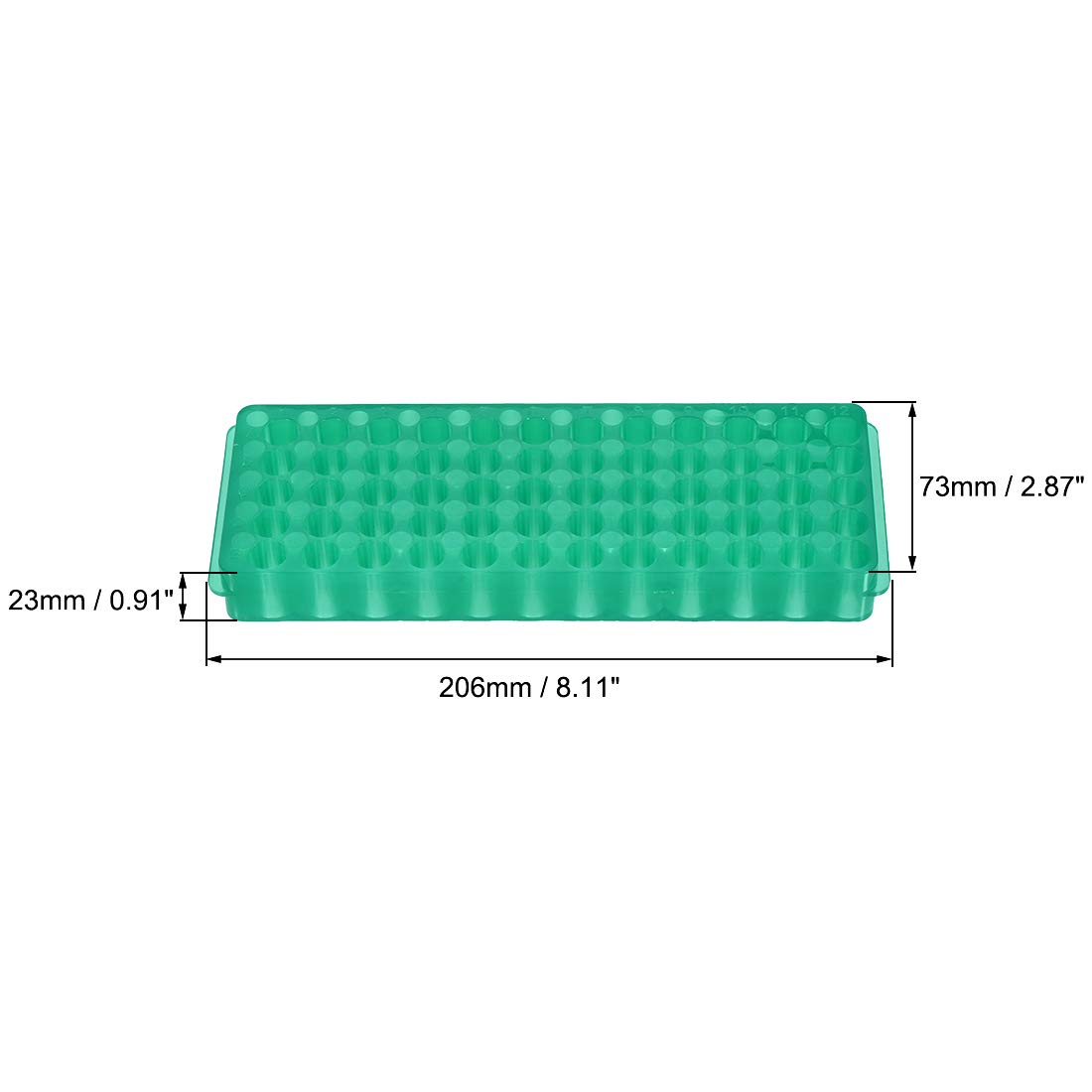 uxcell - Soporte para tubos de ensayo (polipropileno, 60 orificios, 0,5 ml, 1,5 ml, 2 ml, 5 unidades), color verde