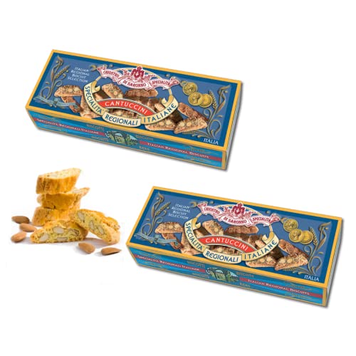 Chiostro di Saronno® | Amaretti del Chiostro® | Cantuccini con Almendras - 2 Cajas x 100 Gr | Cajas de pastelería | Pack Cantuccini Clásico