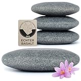 Hot Stone Legestein XL aus zertifiziert echtem Basalt für viel Wärme (4 Stück) – zur Ergänzung deines Hot Stone Massage Sets