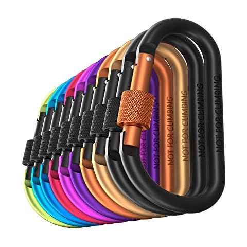 Carago 10 Pack Screw Gate Carabiner Clips Cover