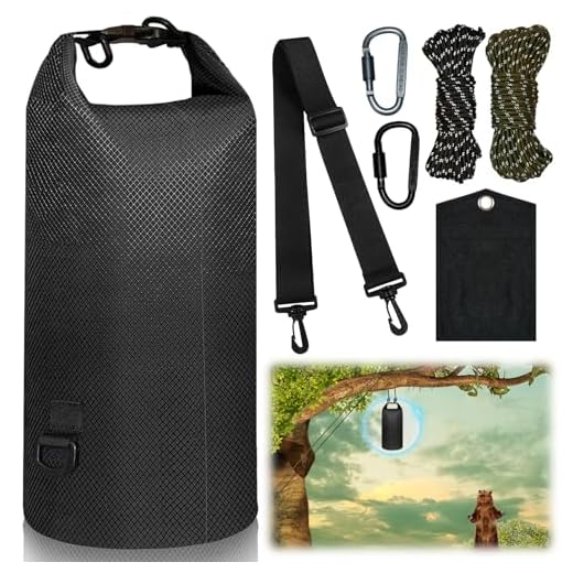 Bear Bag Hanging Kit, 10L Waterproof Bear Bags for Food Backpacking Camping, Ultralight Bear Proof Canister Gear for Food Storage with Survival Nylon Ropes, Clips, Rock Pouch, Pulley System