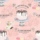 1001KDO POUR LA MAISON Nappe Toile cirée au mètre Cheese cake Rose, 140 cm de large, 1-20 m de long, Facile d'entretien, PVC, Rose / Cheesecake, Classique