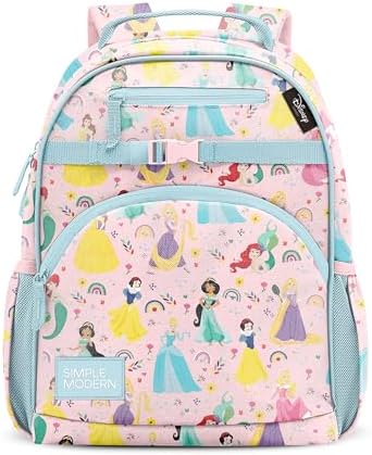Simple Modern Medium Disney Toddler Backpack for School Girls and Boys | Kindergarten Elementary Kids Backpack | Fletcher Collection | Kids - 15" tall | Princess Rainbows