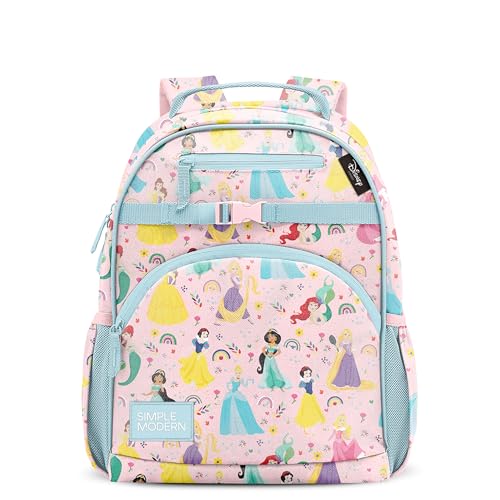 Simple Modern Medium Disney Toddler Backpack for School Girls and Boys | Kindergarten Elementary Kids Backpack | Fletcher Collection | Kids - 15' tall | Princess Rainbows