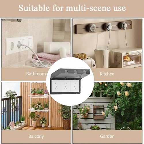 Image of Waterproof Switch Board Cover, Ultra Thin Design for Home and Commercial Use, Ideal for Bathroom Kitchen and Outdoor Protection, Black Translucent