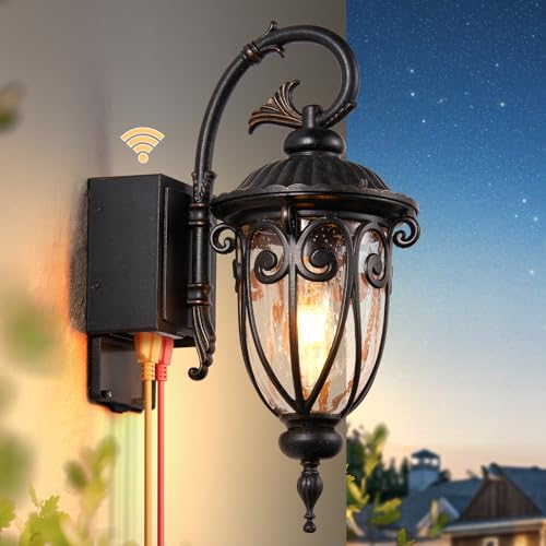 OPAXIS 18.6" H Porch Light with GFCI Outlet, Dusk to