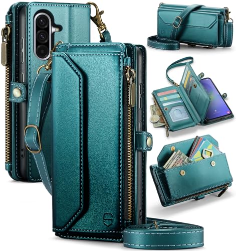 Strapurs for Samsung Galaxy A36 5G - Zipper Strap Wallet Case, Blue Green by Strapurs - Used condition - US$24.67